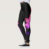 Leggings Ombré rose et pourpre Fleur de cerisier Spandex (Gauche)