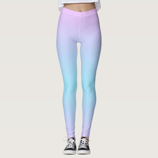 Leggings Ombré rose et turquoise (Devant)