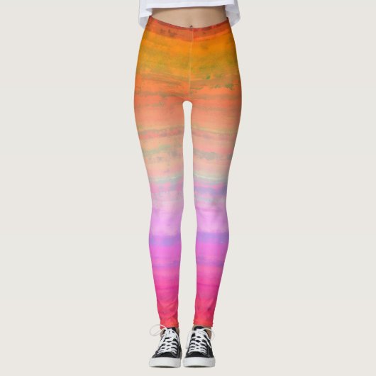 Leggings Ombre rose orange (Devant)