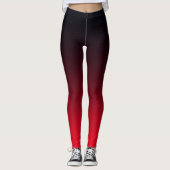 Leggings Ombre rouge vif et noir (Devant)
