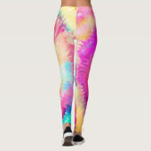Leggings Ombre Tie Dye Arc-en-ciel Swirl Jaune rose (Dos)