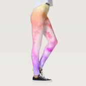 Leggings Ombre Tie Dye arc-en-ciel tourbillon rose jaune (Droite)