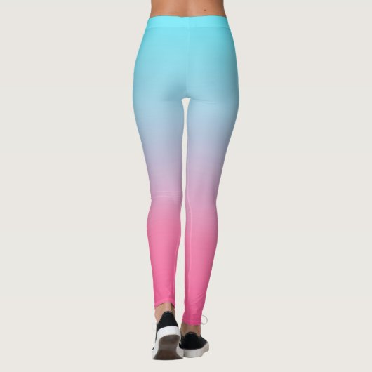 Leggings Ombre turquoise et rose (Dos)