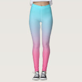 Leggings Ombre turquoise et rose (Devant)
