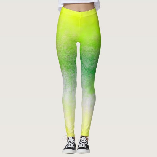 Leggings Ombre vert jaune (Devant)