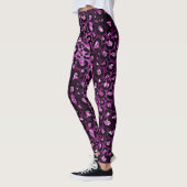 Leggings Ombre violet et Parties scintillant de glam noir L (Gauche)