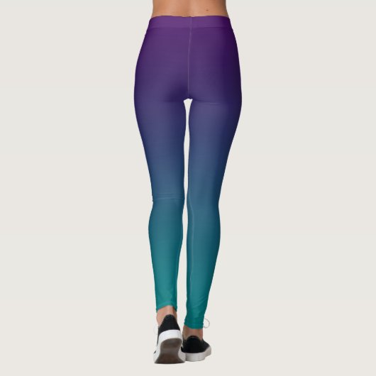 Leggings Ombre violet et Turquoise (Dos)