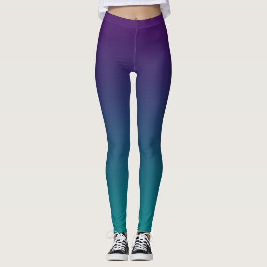 Leggings Ombre violet et Turquoise (Devant)