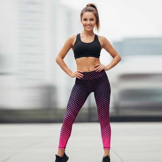 Leggings ombrés à motif pointillé pour femmes