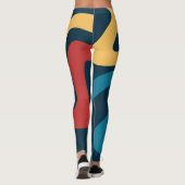 Leggings Ondes abstraites colorées (Dos)
