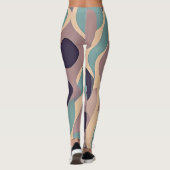 Leggings Ondes abstraites mauve et bleue (Dos)