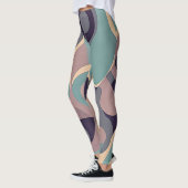 Leggings Ondes abstraites mauve et bleue (Gauche)