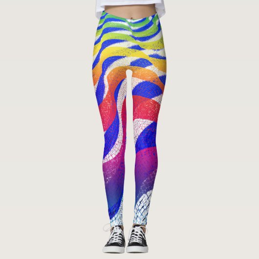 Leggings Ondes colorées (Devant)
