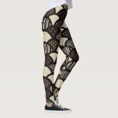 Leggings Ondes géométriques japonaises monochromes motif (Droite)