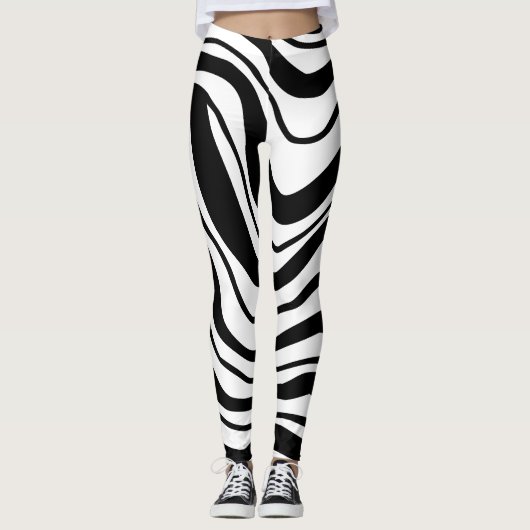 Leggings Onduleurs noir et blanc (Devant)