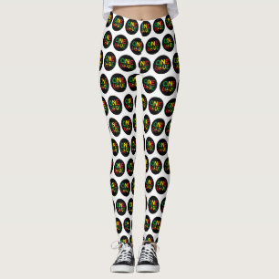Leggings One Love, Reggae design