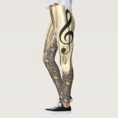 Leggings Onglet de guitare de notes musicales personnalisée (Gauche)