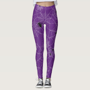 Leggings op het web van Halloween Spider - Paars