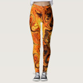 Leggings Options d'image Fire Fractal Art 9-10 (Devant)