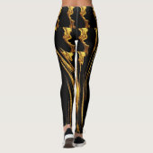 Leggings Opulent Swirl Liquid Gold Black Monochrome (Dos)