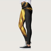 Leggings Opulent Swirl Liquid Gold Black Monochrome (Gauche)