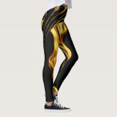 Leggings Opulent Swirl Liquid Gold Black Monochrome (Droite)