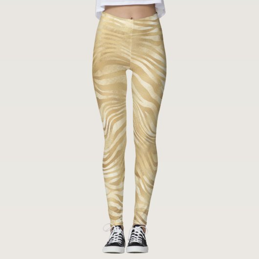 Leggings Or Blanc Ombre Zebra (Devant)