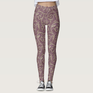 Leggings Or de Bourgogne pour femme mignonne