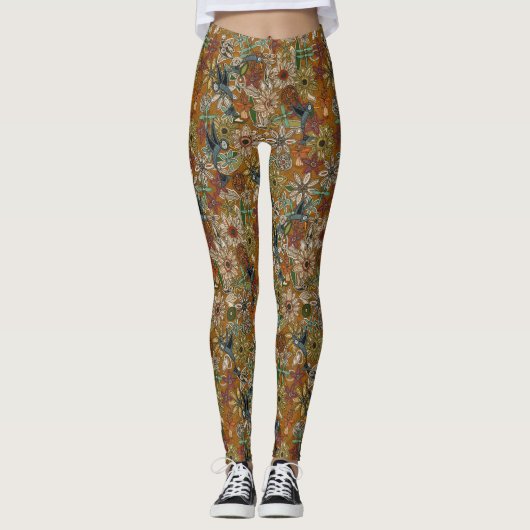 Leggings or de jardin d'oiseaux nectar (Devant)