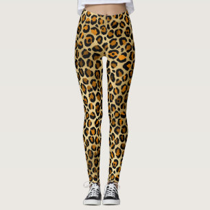 Leggings Or Empreinte de léopard moderne