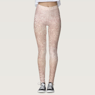 Leggings Or en ivoire de rose de rose de Faux de brosse de