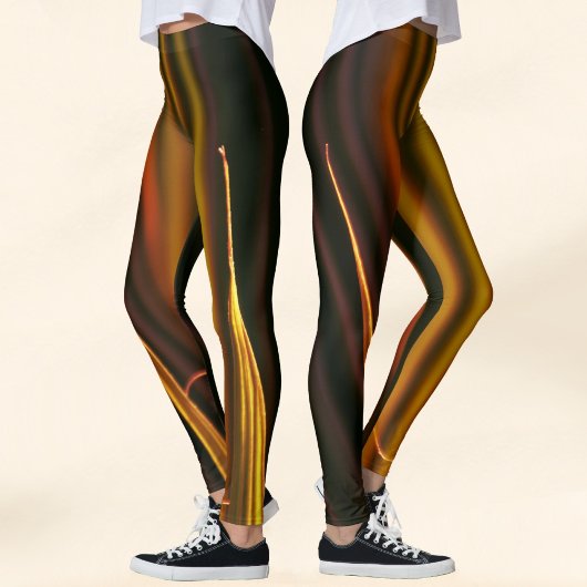 Leggings Or et Abstrait Noir