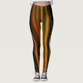 Leggings Or et Abstrait Noir (Devant)