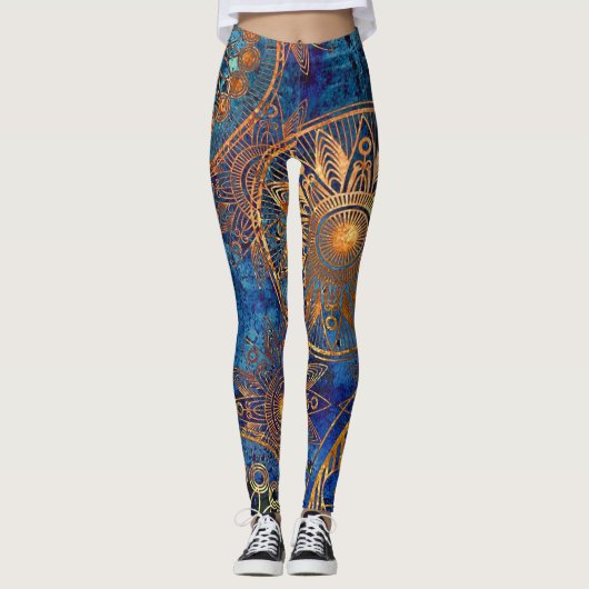 Leggings Or et bleu (Devant)
