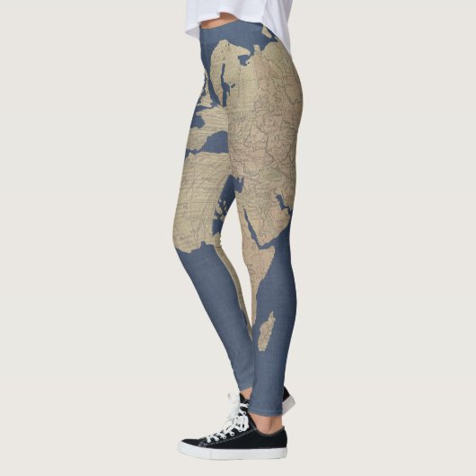 Leggings Or et carte bleue du monde (Gauche)