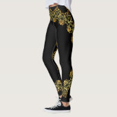 Leggings Or et or Rose Abstrait Design prismatique (Gauche)