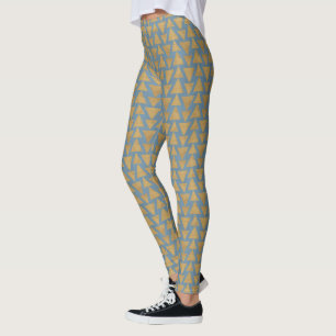 Leggings Or extérieur d'étape de Geo et motif bleu