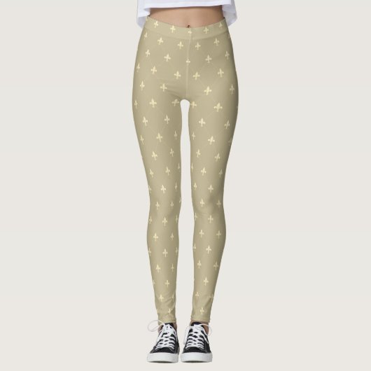 Leggings Or Fleur de Lis Latte Brown (Devant)