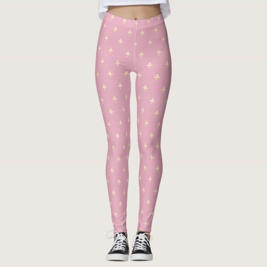 Leggings Or Fleur de Lis Rose (Devant)