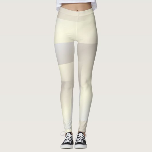 Leggings Or géométrique blanc (Devant)