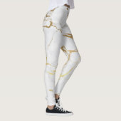 Leggings Or Métallique Et Marbré Blanc (Droite)