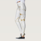Leggings Or Métallique Et Marbré Blanc (Gauche)