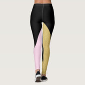 Leggings Or Noir & Rose Bloc de Couleur Mod Glam Triangles (Dos)