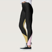 Leggings Or Noir & Rose Bloc de Couleur Mod Glam Triangles (Gauche)