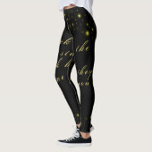 Leggings Or personnalisé et étoiles brillantes sur noir (Gauche)