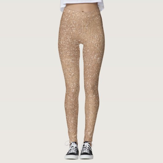 Leggings Or rose de parties scintillantes brillantes (Devant)
