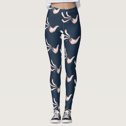 Leggings Or rose d'illustration juive de shofar (Devant)