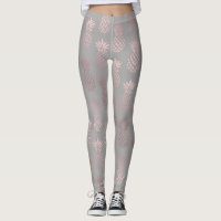 Or rose girly élégant et motif gris d'ananas