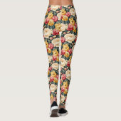 Leggings Or rouge et florale d'ivoire (Dos)