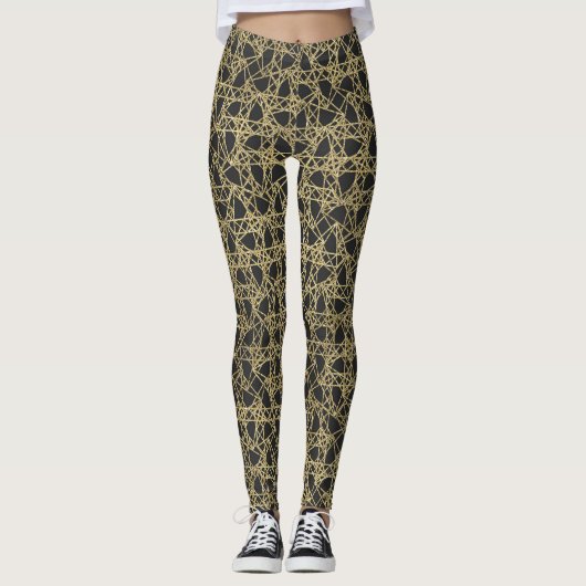 Leggings Or Scratch Doré Glamour Moderne Unique Chic (Devant)